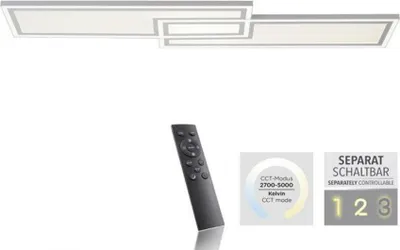 Zdjęcie produktu dla Oprawa sufitowa LED 110x28 cm, biała, zdalne sterowanie, możliwość ściemniania, CCT