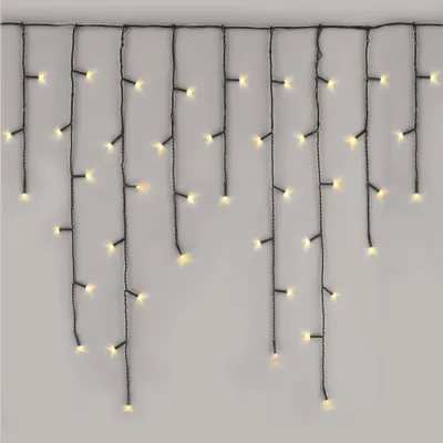 LED vánoční rampouchy, 3,6 m, venkovní i vnitřní, teplá bílá, programy