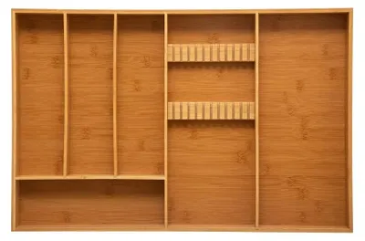 Zdjęcie produktu dla Organizer na sztućce do szuflady, bambus, 58 x 38 cm