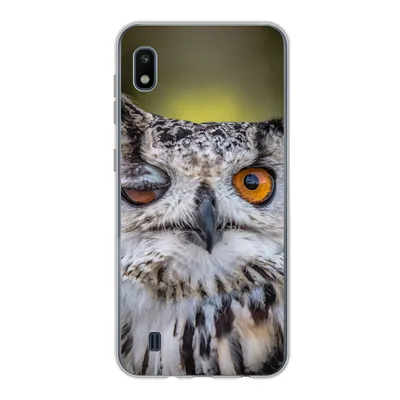 Produktbild von MuchoWow® Handyhülle Schutzhülle Hülle für Samsung Galaxy A10 Eule - Auge - Orange Silikon Softcase Handy Hülle - Schutzhülle