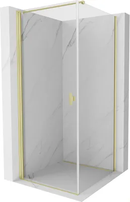 Produktbild von Mexen Mist-B Duschkabine Schwingtür 80 x 80 cm, transparent, gebürstetes Gold - 8A2T-080-080-55-00