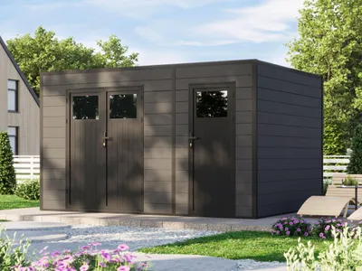 Produktbild von WPC Gartenhaus Modell Cubus 2-Raum 10,98 m²