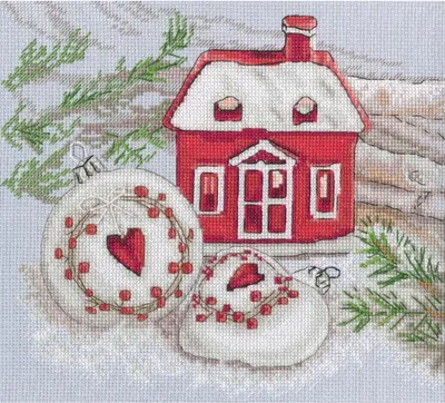 Produktbild von RTO Kreuzstich Set "Lebkuchenhaus", Zählmuster, 23,5x21cm