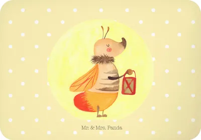 Produktbild von Mr. & Mrs. Panda magnet Glühwürmchen - Gelb Pastell - Geschenk, Jahrestag, Kühlschrankmagnet, memomagnet, zettelhalter, Falter, Lustige Sprüche, Notizhalter, Liebe