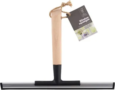 Produktbild von Holz Fensterwischer mit Gummi-Wischerklinge, streifenfrei, ergonomisch, langlebig