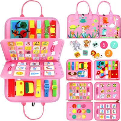 Image de Jouets Montessori avec tableau sensoriel pour enfants de 1 à 4 ans - Activité éducative - Tableau sensoriel - Pour les maternelles - Favorise le développement de la motricité fine