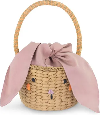 Produktbild von Osterkorb Hasenkörbchen mit Stoffohren 28 x 17 cm zum Eier sammeln