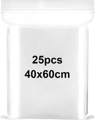 Productafbeelding van Hersluitbare doorzichtige plastic grote - Set van 25 - Ritssluitingszakken 40 x 60 cm verzegelde zak opbergtas