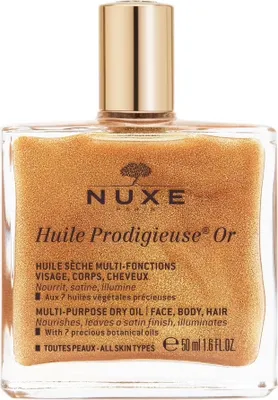 Produktbild von NUXE Shimmering Dry Oil Huile Prodigieuse, Butter, Frauen, Glänzend, Universal, 50 ml, Arganöl, Kamelienöl, Macadamia-Öl