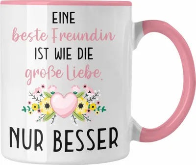 Produktbild von Trendation - Beste Freundin Tasse Geschenk Geburtstag Aller Beste Freundin BFF Wie die Große Liebe (Rosa)