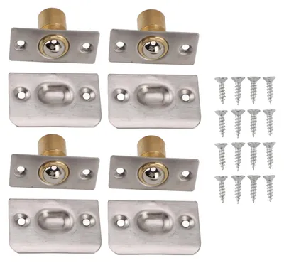 Produktbild von 4 Stück Tür-Kugelschnäpper aus massivem Messing, verstellbare Feder, Schrankriegel für Schrank, Speisekammer