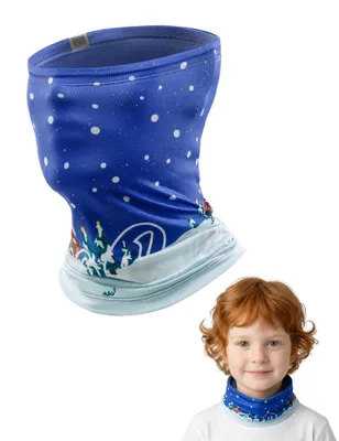 Produktbild von ROCKBROS 2-in-1 Kinder Halstuch & Mütze Winter Winddichte Wärmende Doppelseitig Schlauchschal für Schule Ski Blau