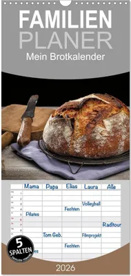 Produktbild von Familienplaner 2026 - Mein Brotkalender mit 5 Spalten (Wandkalender, 21 x 45 cm) CALVENDO