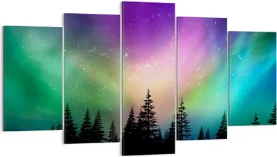 Produktbild von Bild auf Leinwand - Leinwandbild - Aurora Polar Nacht - 160x85cm - Wand Bild - Wanddeko - Leinwanddruck - Bilder - Kunstdruck - Wanddekoration - Leinwand bilder - Wandkunst - EA160x85-3454