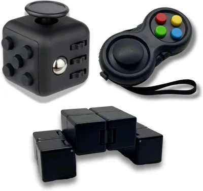 Imagen del producto de Juego antiestrés, set de 3 piezas, color negro, para adultos
