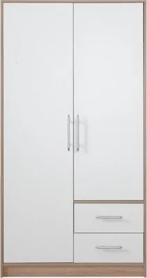 Produktbild von TKmoebel 2-türiger Kleiderschrank Schrank mit Schubladen SMART SR3 laminierte Platte 100