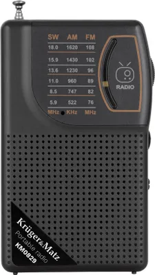 Zdjęcie produktu dla Kruger&Matz KM0829 Przenośne radio AM/FM/SW, 3,7 V; 500 mAh, czarne