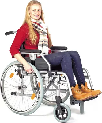 Produktbild von Servomobil Rollstuhl aus Stahl, Sitzbreite 43 - 45 cm, höhenverstellbar, faltbar