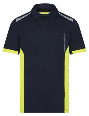Produktbild von DASSY® Veracruz Poloshirt, Logix, Mesheinsätze, Brusttasche Reflex nachtblau/neongelb 4XL