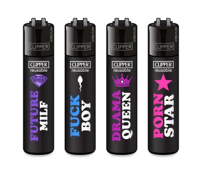 Produktbild von Clipper Feuerzeug 4er Set FFX Adult Slogan