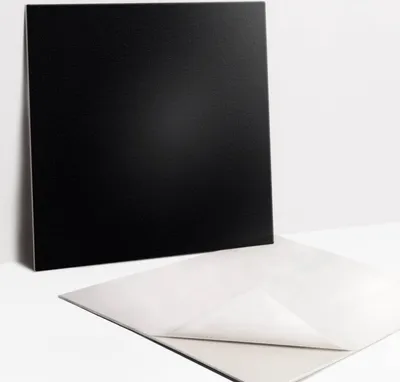 Produktbild von Fliesenaufkleber Set für Bad und Küche - 9 Fliesen Selbstklebend PVC - 30 x 30 - Schwarze Farbe