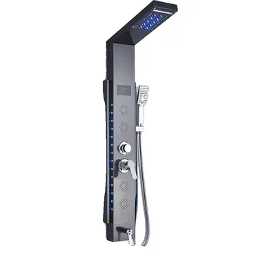 Produktbild von Luxus-Duschpaneel, LED-Licht, Temperaturanzeige, /h3divullischwarz/li/ul/div