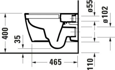Produktbild von DURAVIT 2518092000 ME by Starck WWC TS 540mm,HygFl.,Riml