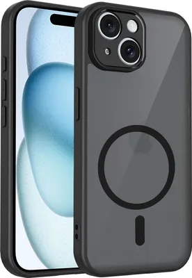 Produktbild von Magnetisch Hülle für iPhone 13, Handyhülle Transluzente Hart PC Rückseite TPU Stoßfest Schutzhülle Schwarz