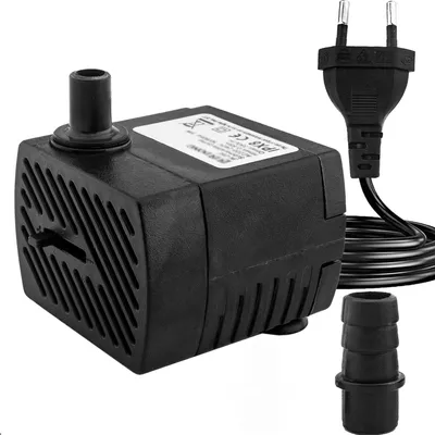 Produktbild von Mini-Wasserpumpe (350 l/h, 5 W), ultraleise Aquariumpumpe mit hoher Förderleistung, 1,5 m Netzkabel, 2 Düsen für Teiche, Brunnen, Statuen, Hydrokulturen