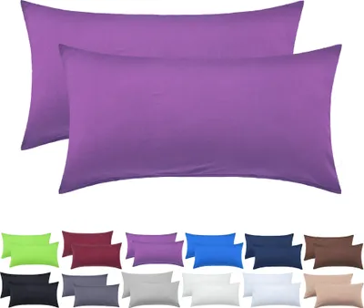 Produktbild von 2er Set Kissenbezüge Kissenhüllen 100% Baumwolle 40x60 cm Lila
