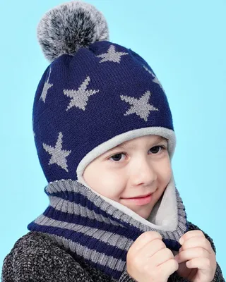 Produktbild von Vivi Idee Kinder Schlupfmütze Schalmützen Sturmhaube Balaclava für 2-7 Jahre Fleece Wollmütze Strickmütze Wintermütze Jungen Blau
