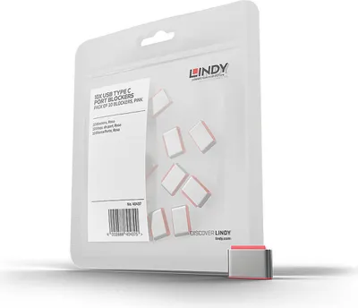Produktbild von USB Typ C Port Schloss 10 Stück (rot, Schlüssel separat erhältlich)