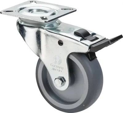 Produktbild von BS Rollen Lenkrolle A320.A80.050 Gummi feststellbar Ø 50 mm bis 50 kg mit Platte 54x54 mm