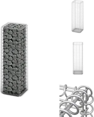 Produktbild von vidaXL Steinkorb Gabione mit Deckeln Verzinkter Draht 100×30×30 cm -  Zaunfelder
