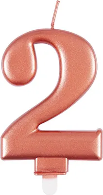 Produktbild von Roségold Metallic Kerze Zahl 2