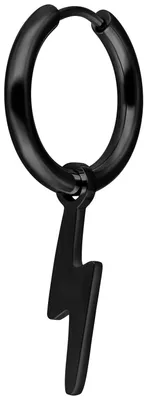 Produktbild von Wildcat Ohrringe - Little Flash Hoops - Metal noir - Chirurgenstahl 316L - wasserfest, langlebig, hautverträglich, Schwarz