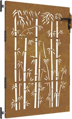 Obrázok produktu pre Záhradná brána 85x150 cm, corten oceľ, bambusový dizajn