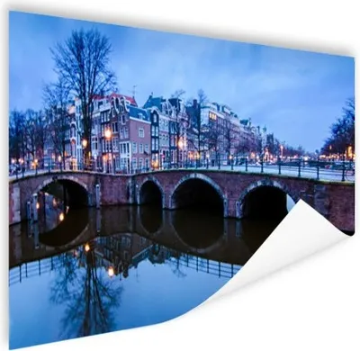 Produktbild von MuchoWow® Poster Amsterdam - Winter - Wasser 60x40 cm - Schlafzimmerdekoration