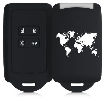 Produktbild von kwmobile Autoschlüssel Hülle kompatibel mit Renault 4-Tasten Smartkey Autoschlüssel (nur Keyless Go) - Silikon Schutzhülle Schlüsselhülle Cover Travel