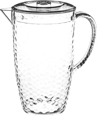Produktbild von 5five Simply Smart Krug mit Deckel Estiva in gehämmerter Optik, Kunststoff, Transparent, 2 Liter, 125323