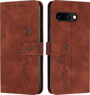 Produktbild von Google Pixel 9a Hülle - Coverup Smile Klapphülle - Braun