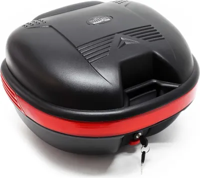 Produktbild von Wiltec Top Case 460x395x285 mm, 31 L, schwarz matt, für Roller, Motorrad oder Quad, Helmkoffer, Rollerkoffer, Motorradkoffer abschließbar