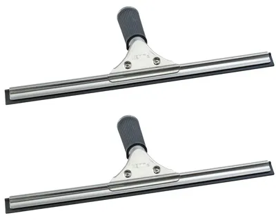 Produktbild von Novaliv 2x Fensterabzieher Profi 45 cm Fensterreiniger Edelstahl mit auswechselbaren Gummilippe Fensterlippe Fensterreinigung Abzieher Fenster Fensterputzer Fensterwischer Duschabzieher