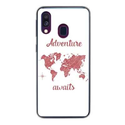 Produktbild von MuchoWow® Handyhülle Schutzhülle Hülle für Samsung Galaxy A40 Karte - Sprichwörter - Rosa Silikon Softcase Handy Hülle - Handy-Tasche