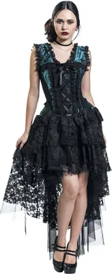 Produktbild von Burleska Langes Kleid Damen Ophelie Dress schwarz/blau 4XL