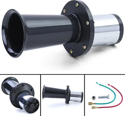 Produktbild von Retro Hupe Fanfare mit Oldtimer Klang Sound Universal Schwarz 12V