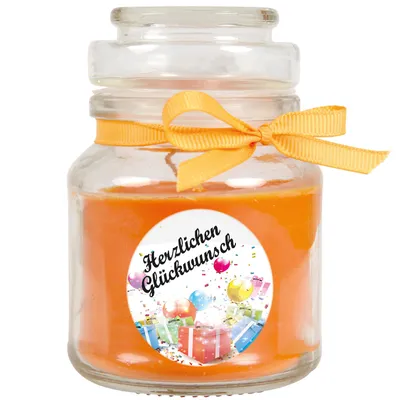 Immagine prodotto di Candela profumata in barattolo al melone – Regali di compleanno, barattolo piccolo con coperchio, durata di combustione di circa 30 ore, decorazione regalo