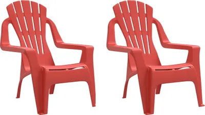 Produktbild von vidaXL Kinder-Gartenstühle 2 Stk. Rot 37x34x44 cm PP Holzoptik