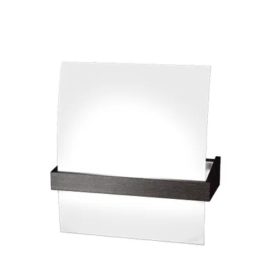 Immagine prodotto di Applique Contemporanea Wood Metallo Nero Wengè Vetro Bianco 1 Luce E27