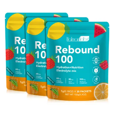 Image de Poudre pour boissons électrolytées, pour l'hydratation et la nutrition. Sans sucre, 0 calorie, produit végan. Contient 30 sachets